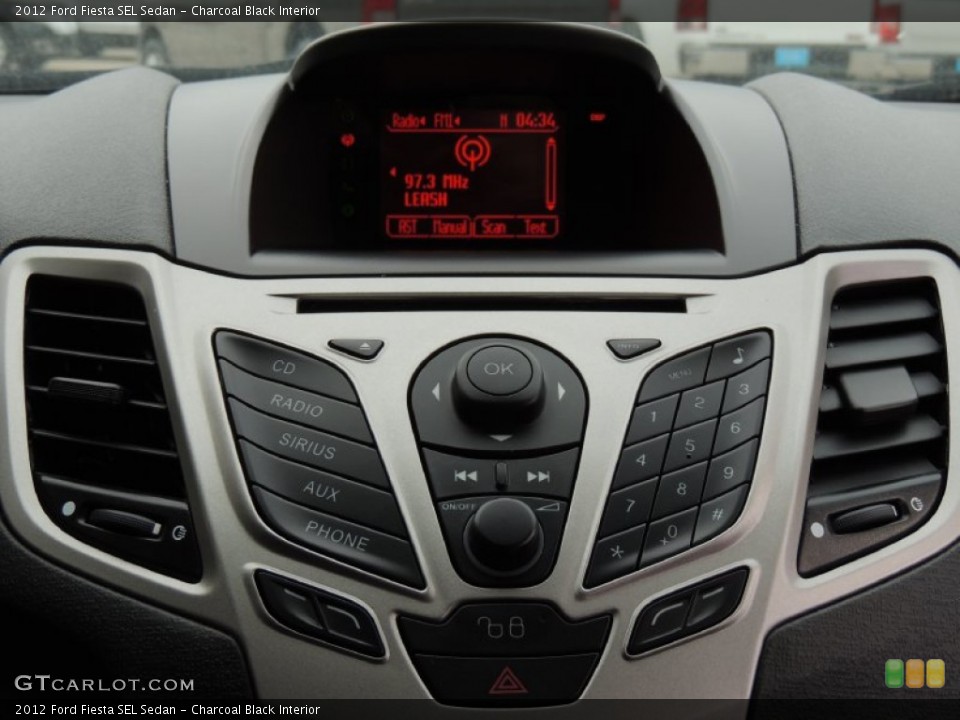 Charcoal Black Interior Controls for the 2012 Ford Fiesta SEL Sedan #89027512