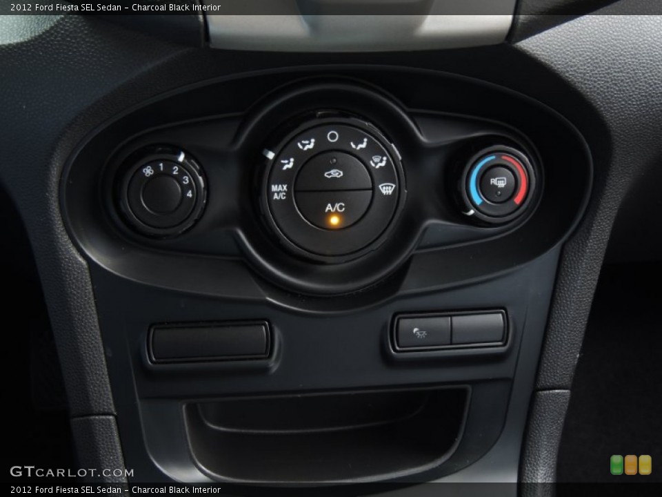 Charcoal Black Interior Controls for the 2012 Ford Fiesta SEL Sedan #89027538