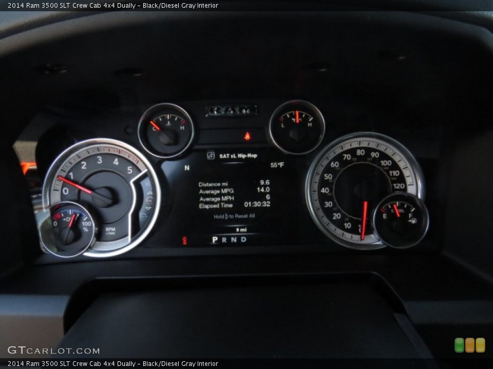 Black/Diesel Gray Interior Gauges for the 2014 Ram 3500 SLT Crew Cab 4x4 Dually #89031345