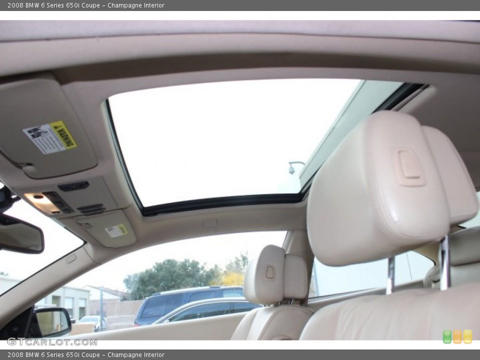 Champagne Interior Sunroof for the 2008 BMW 6 Series 650i Coupe #89031426