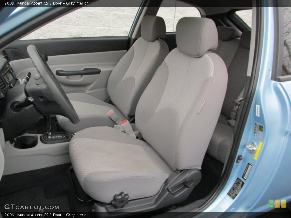 Gray Interior Front Seat for the 2009 Hyundai Accent GS 3 Door #89053952