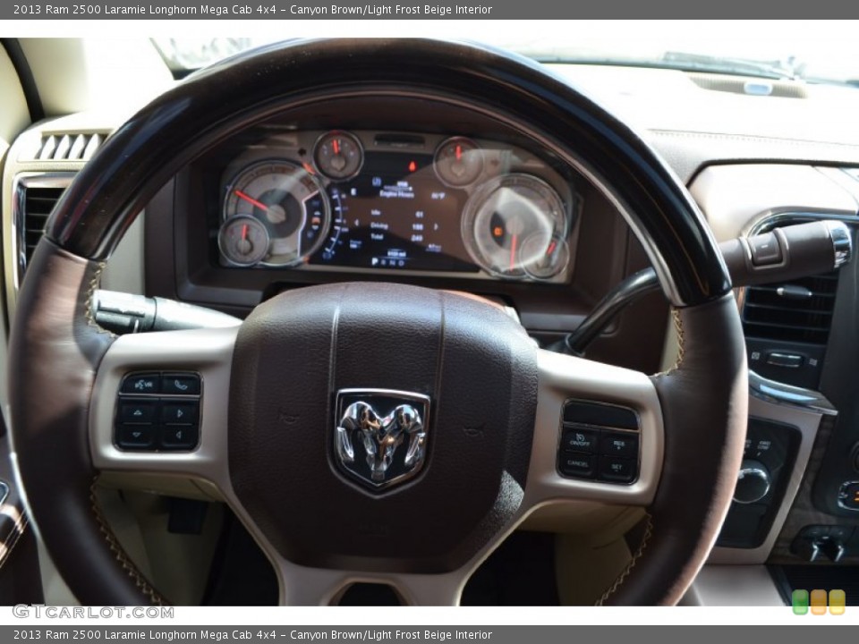 Canyon Brown/Light Frost Beige Interior Steering Wheel for the 2013 Ram 2500 Laramie Longhorn Mega Cab 4x4 #89069009