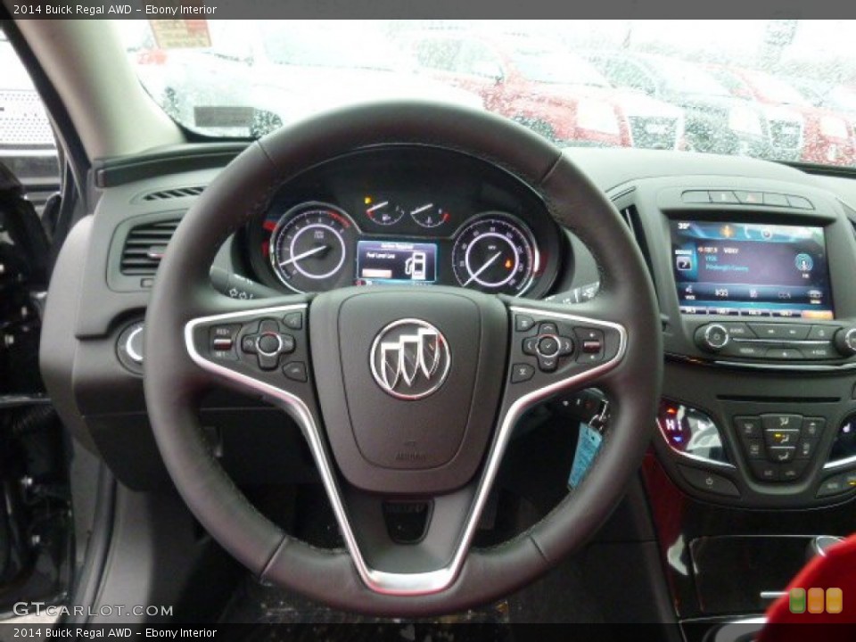 Ebony Interior Steering Wheel for the 2014 Buick Regal AWD #89072261