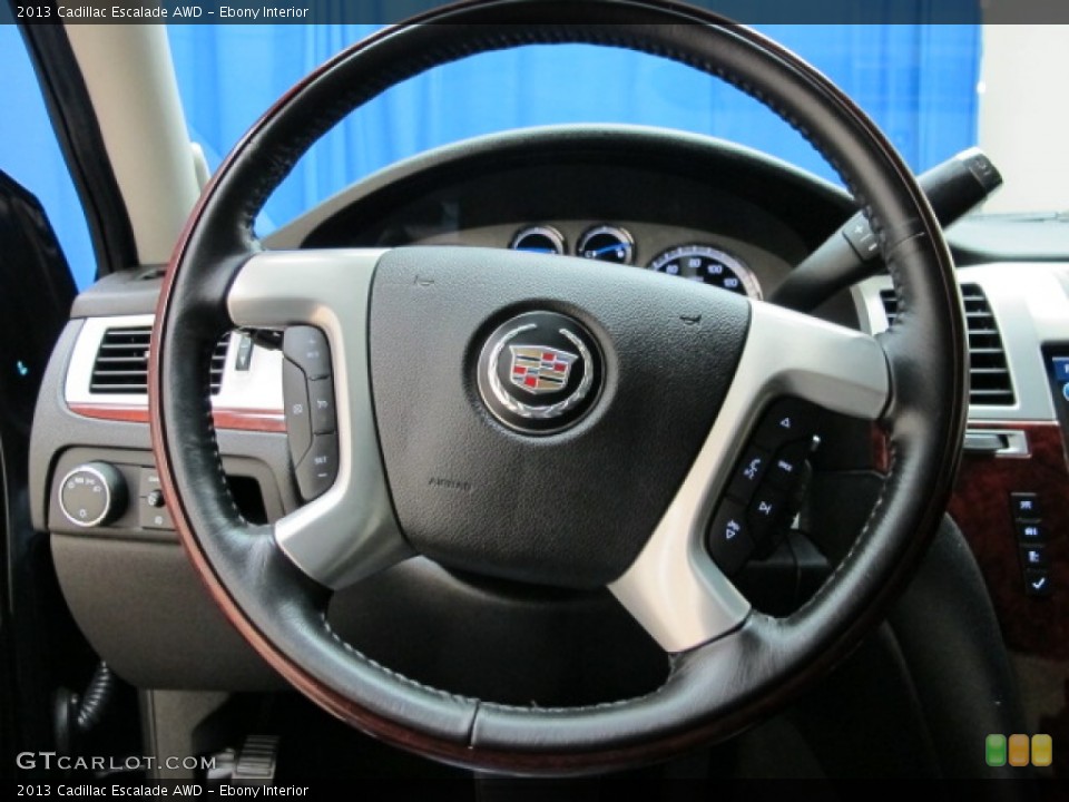Ebony Interior Steering Wheel for the 2013 Cadillac Escalade AWD #89080832