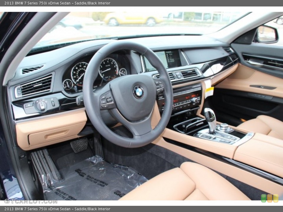 Saddle/Black Interior Photo for the 2013 BMW 7 Series 750i xDrive Sedan #89083466