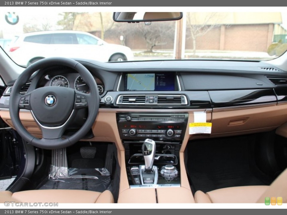 Saddle/Black Interior Dashboard for the 2013 BMW 7 Series 750i xDrive Sedan #89083532