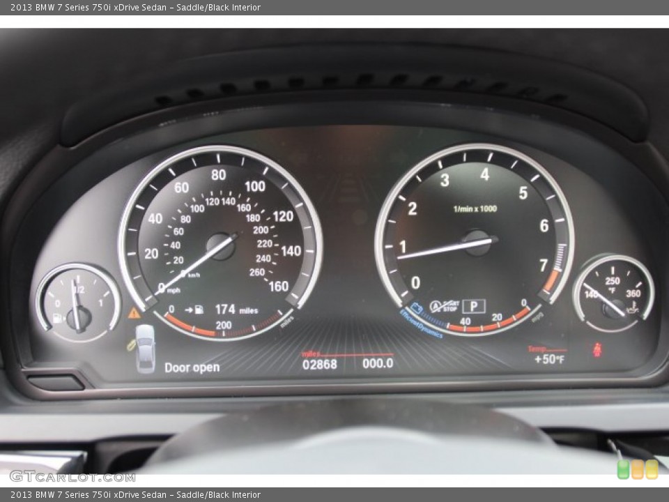 Saddle/Black Interior Gauges for the 2013 BMW 7 Series 750i xDrive Sedan #89083661