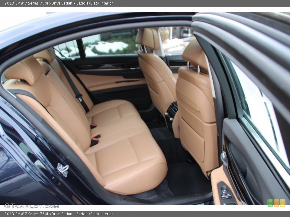 Saddle/Black Interior Rear Seat for the 2013 BMW 7 Series 750i xDrive Sedan #89083782