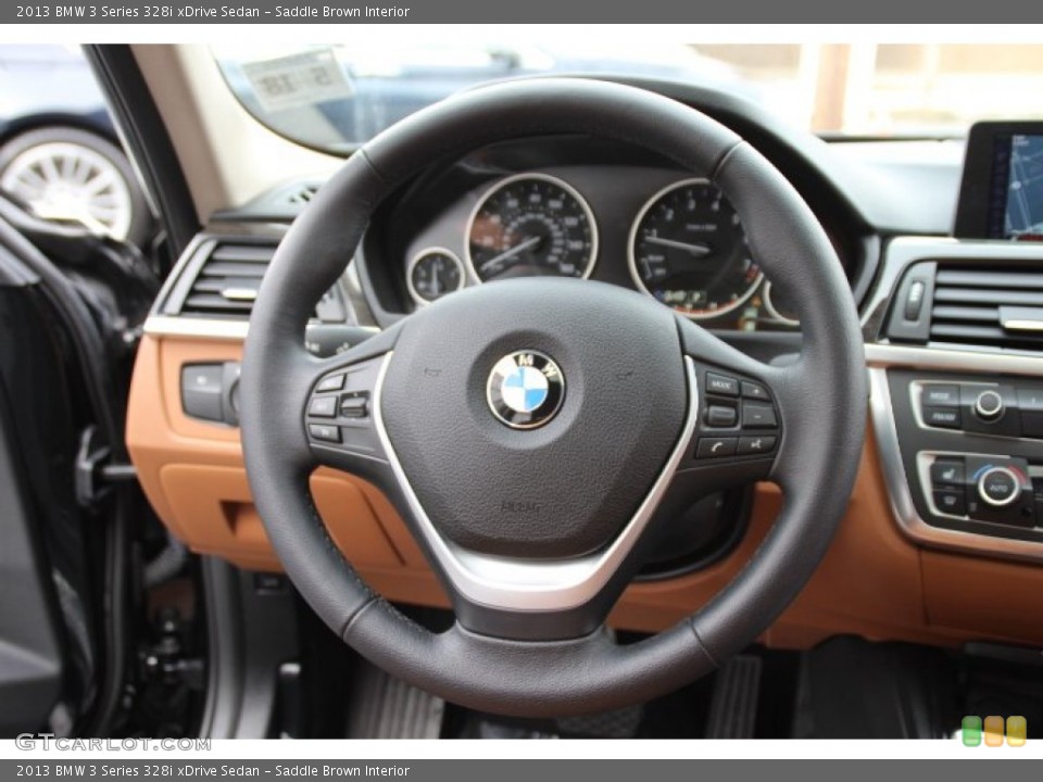 Saddle Brown Interior Steering Wheel for the 2013 BMW 3 Series 328i xDrive Sedan #89094839