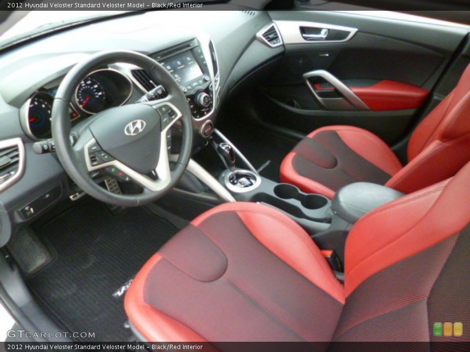 Black/Red 2012 Hyundai Veloster Interiors