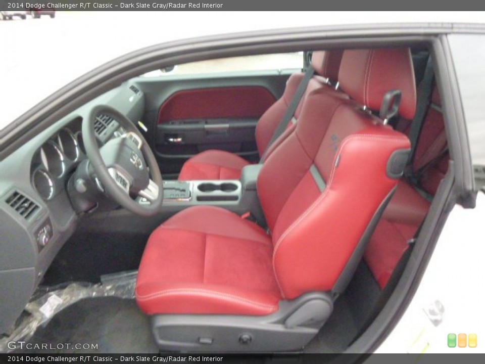 Dark Slate Gray/Radar Red Interior Front Seat for the 2014 Dodge Challenger R/T Classic #89096480