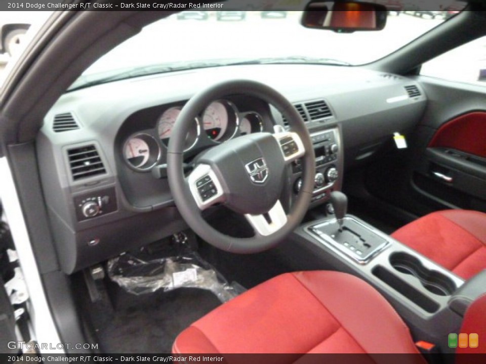 Dark Slate Gray/Radar Red Interior Prime Interior for the 2014 Dodge Challenger R/T Classic #89096519