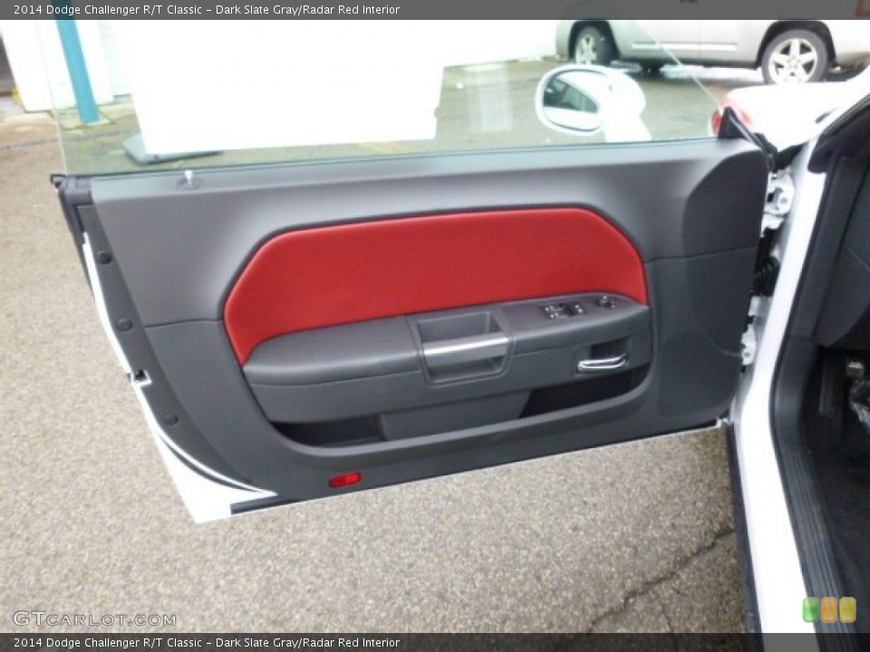 Dark Slate Gray/Radar Red Interior Door Panel for the 2014 Dodge Challenger R/T Classic #89096537