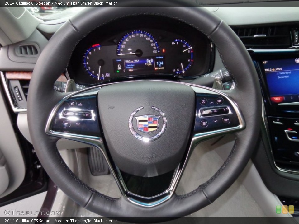 Medium Titanium/Jet Black Interior Steering Wheel for the 2014 Cadillac CTS Sedan #89102525