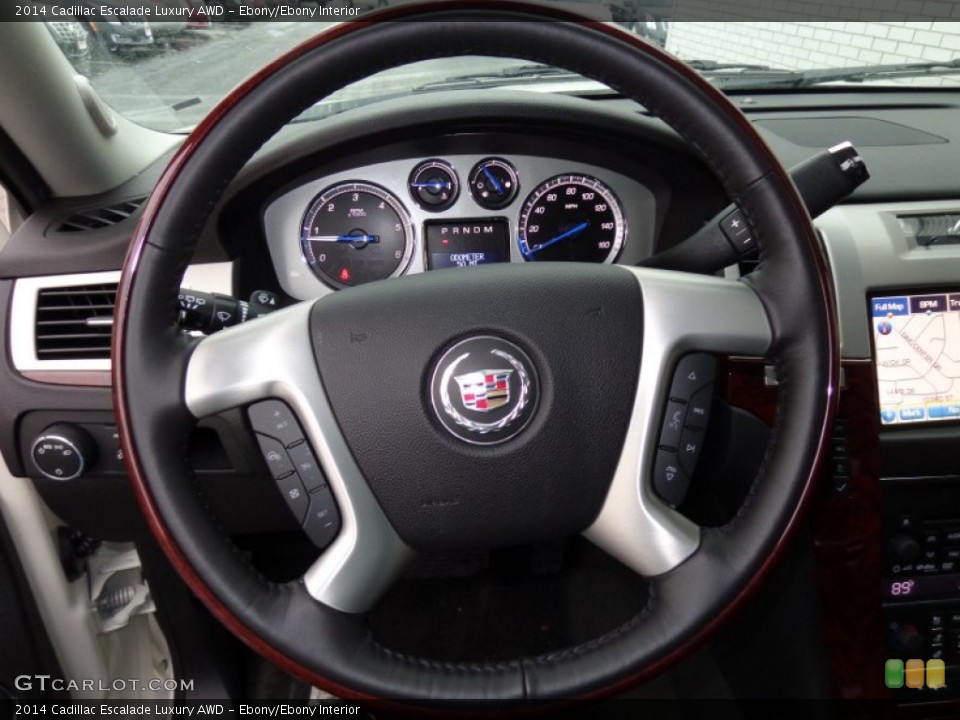 Ebony/Ebony Interior Steering Wheel for the 2014 Cadillac Escalade Luxury AWD #89103458