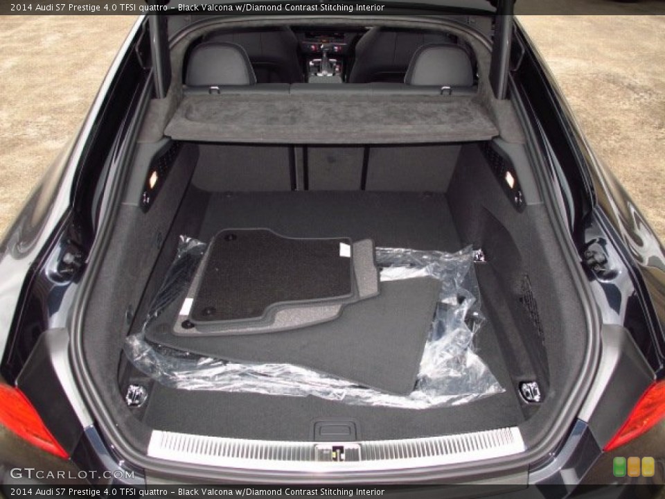 Black Valcona w/Diamond Contrast Stitching Interior Trunk for the 2014 Audi S7 Prestige 4.0 TFSI quattro #89113895