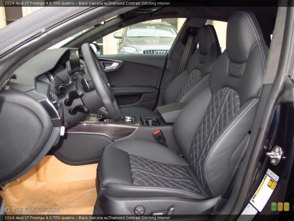 Black Valcona w/Diamond Contrast Stitching Interior Front Seat for the 2014 Audi S7 Prestige 4.0 TFSI quattro #89113952