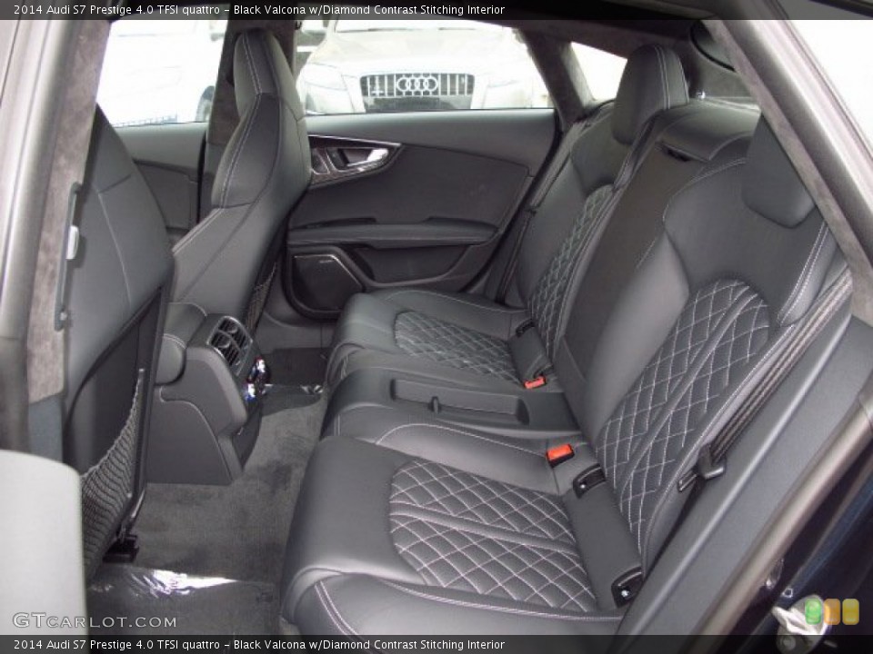 Black Valcona w/Diamond Contrast Stitching Interior Rear Seat for the 2014 Audi S7 Prestige 4.0 TFSI quattro #89113979