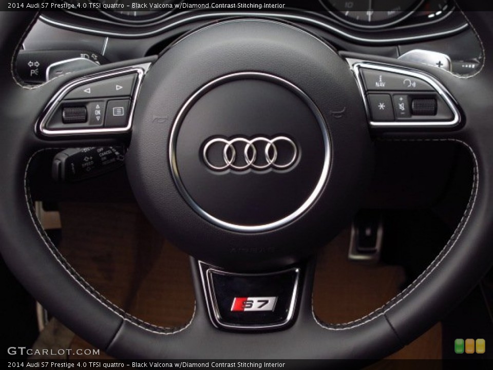 Black Valcona w/Diamond Contrast Stitching Interior Controls for the 2014 Audi S7 Prestige 4.0 TFSI quattro #89114105