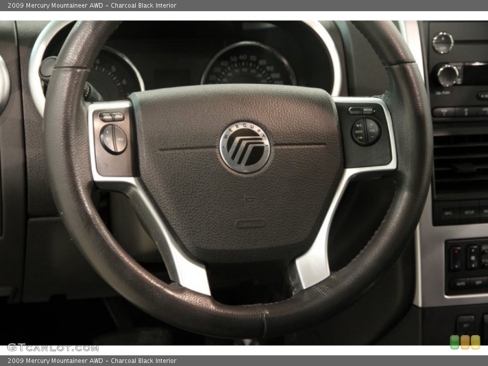 Charcoal Black Interior Steering Wheel for the 2009 Mercury Mountaineer AWD #89116079