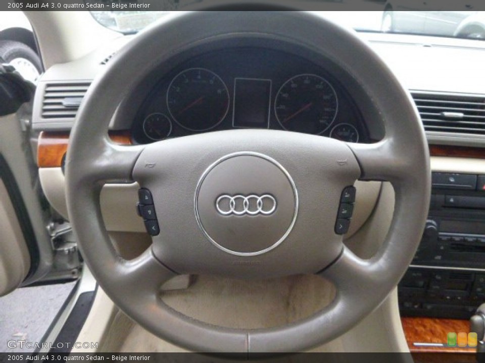 Beige Interior Steering Wheel for the 2005 Audi A4 3.0 quattro Sedan #89120858