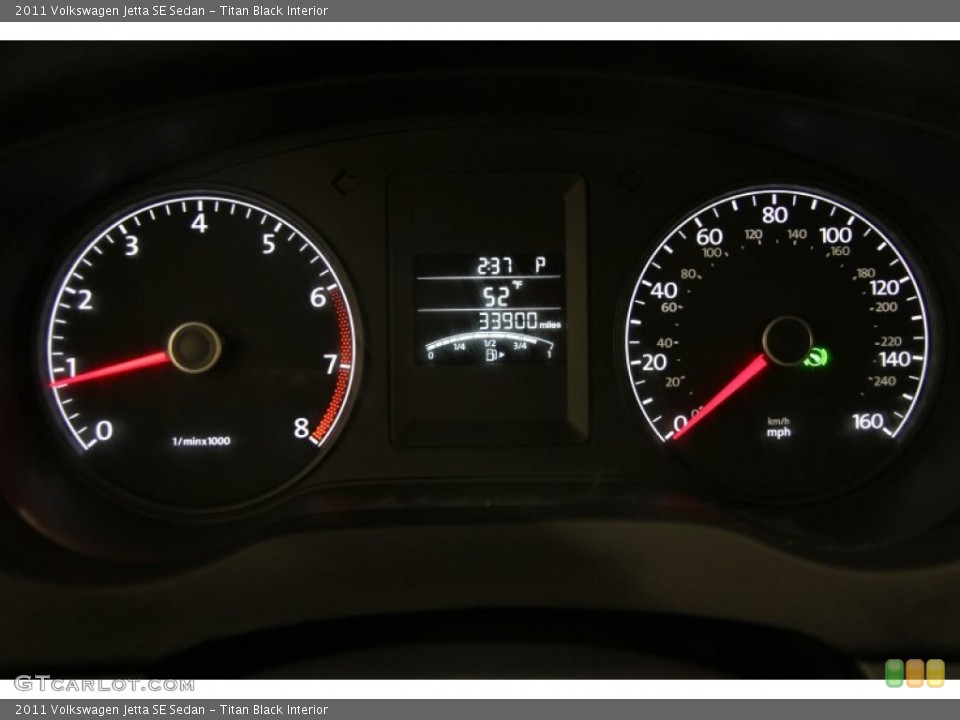 Titan Black Interior Gauges for the 2011 Volkswagen Jetta SE Sedan #89121854