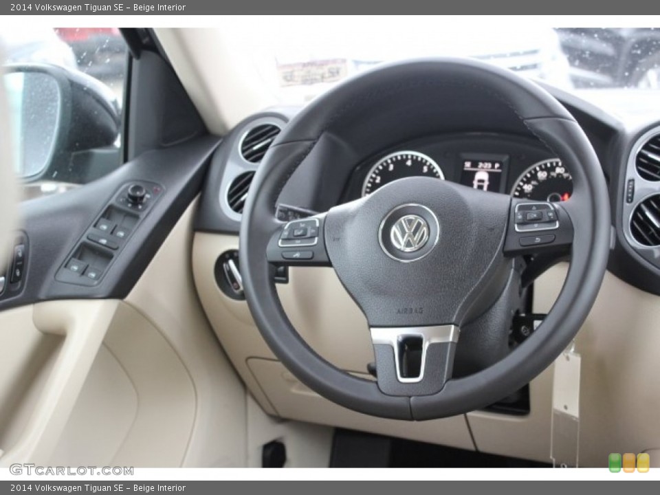 Beige Interior Steering Wheel for the 2014 Volkswagen Tiguan SE #89127503