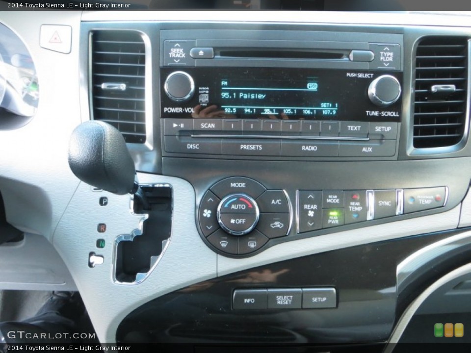 Light Gray Interior Controls for the 2014 Toyota Sienna LE #89130656