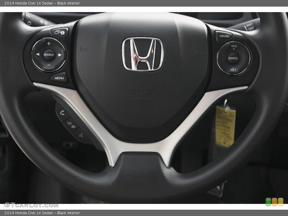 Black Interior Steering Wheel for the 2014 Honda Civic LX Sedan #89133668