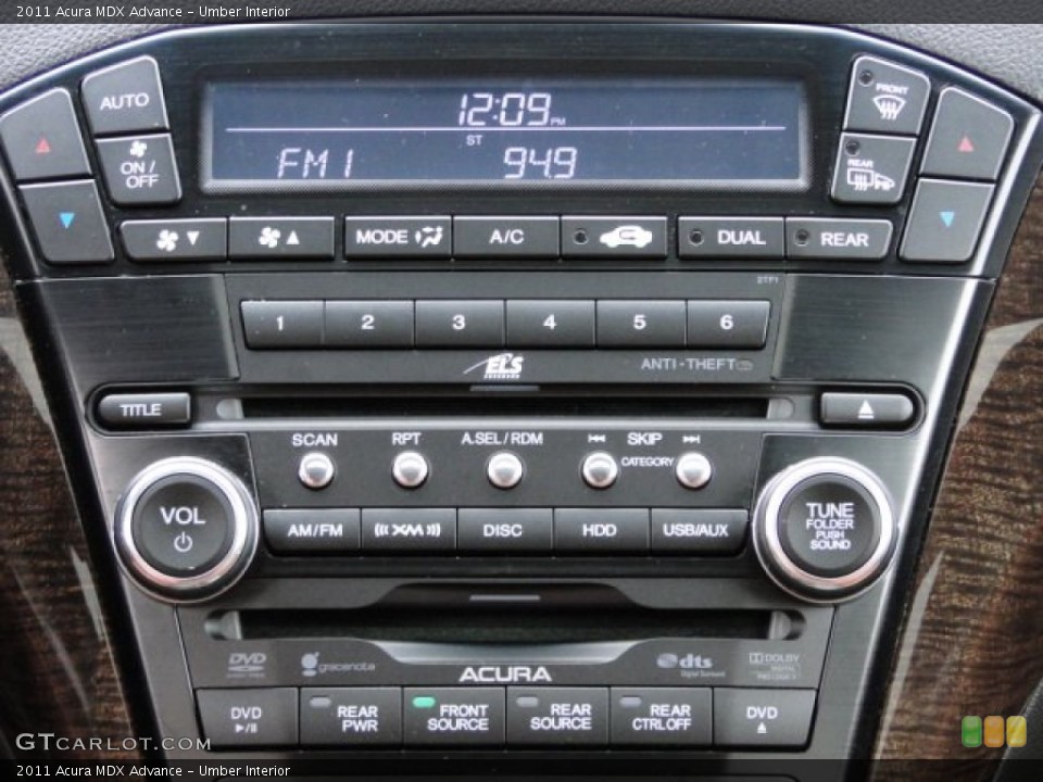 Umber Interior Controls for the 2011 Acura MDX Advance #89137022