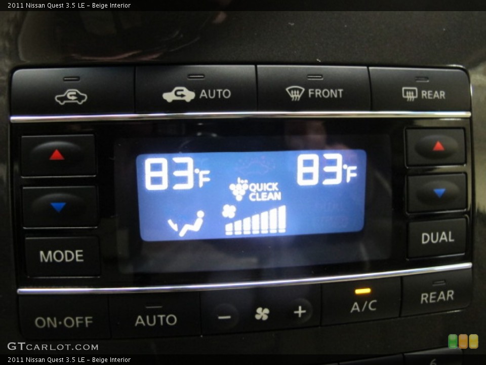 Beige Interior Controls for the 2011 Nissan Quest 3.5 LE #89150886