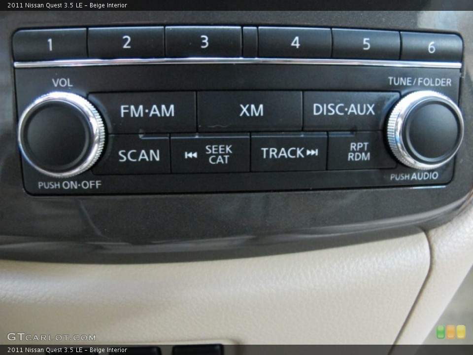 Beige Interior Controls for the 2011 Nissan Quest 3.5 LE #89150910