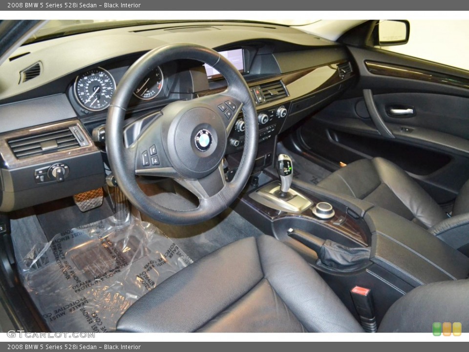Black Interior Prime Interior for the 2008 BMW 5 Series 528i Sedan #89156175