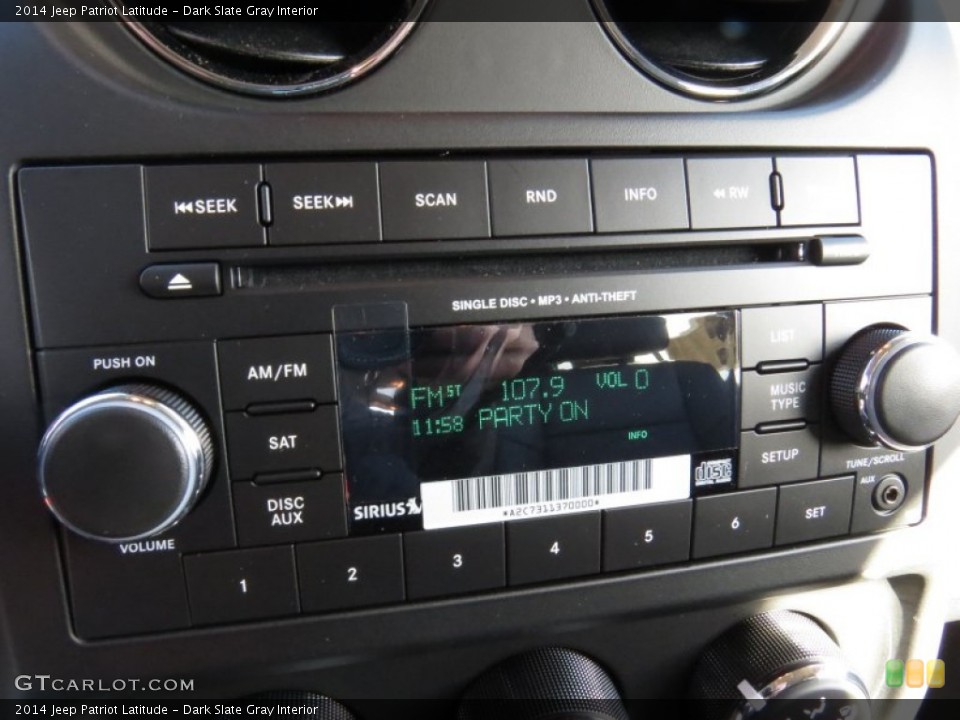 Dark Slate Gray Interior Audio System for the 2014 Jeep Patriot Latitude #89164240