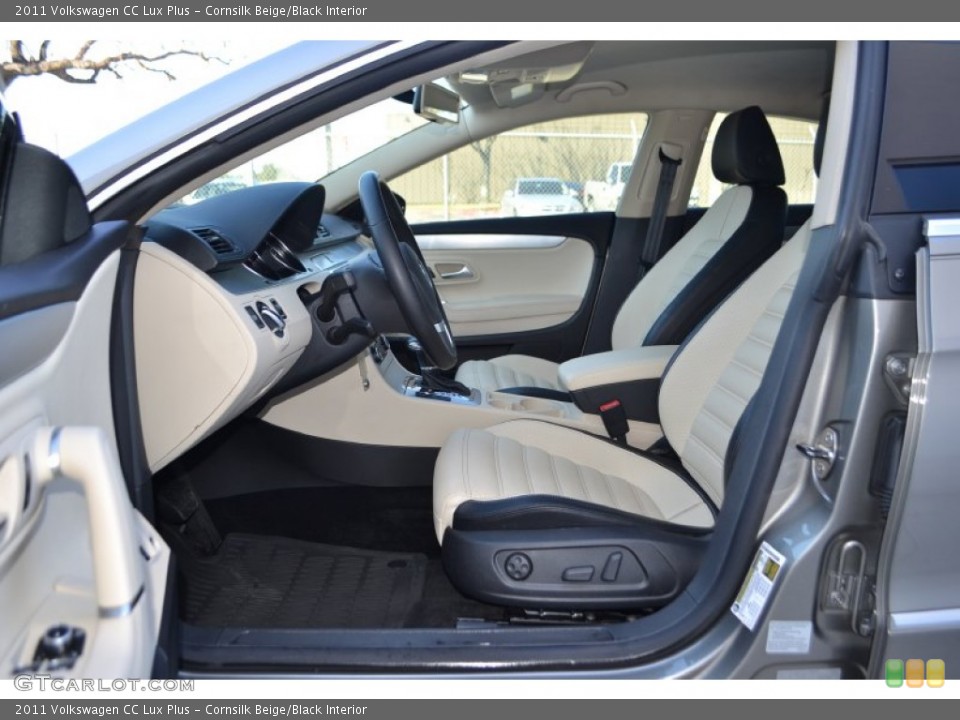 Cornsilk Beige/Black Interior Front Seat for the 2011 Volkswagen CC Lux Plus #89170781