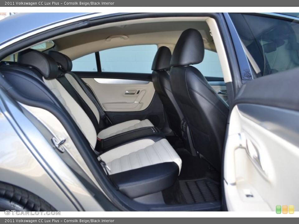 Cornsilk Beige/Black Interior Rear Seat for the 2011 Volkswagen CC Lux Plus #89170825