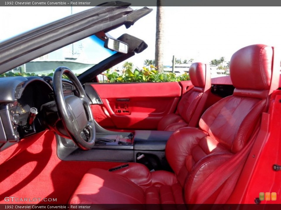 Red Interior Front Seat for the 1992 Chevrolet Corvette Convertible #89171716
