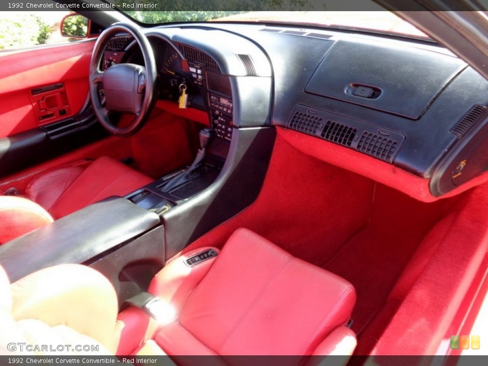 Red Interior Dashboard for the 1992 Chevrolet Corvette Convertible #89171758
