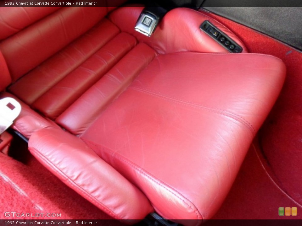 Red Interior Front Seat for the 1992 Chevrolet Corvette Convertible #89172199