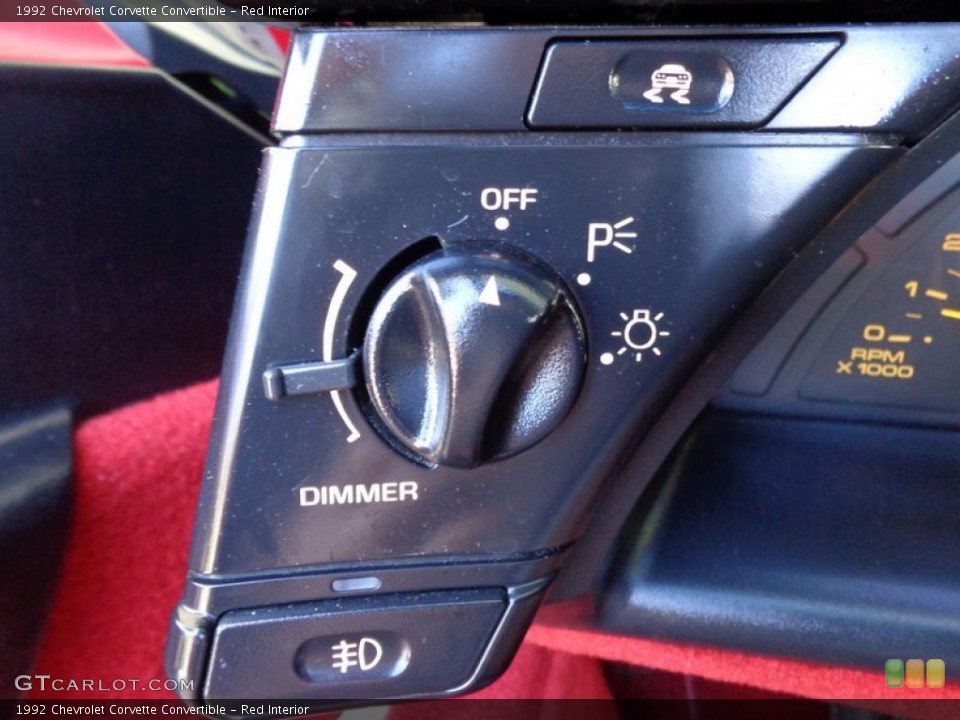Red Interior Controls for the 1992 Chevrolet Corvette Convertible #89172742