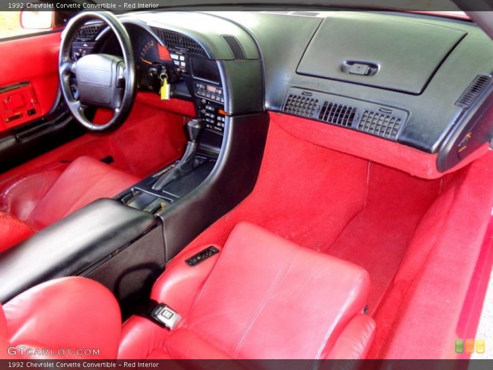Red Interior Dashboard for the 1992 Chevrolet Corvette Convertible #89172793