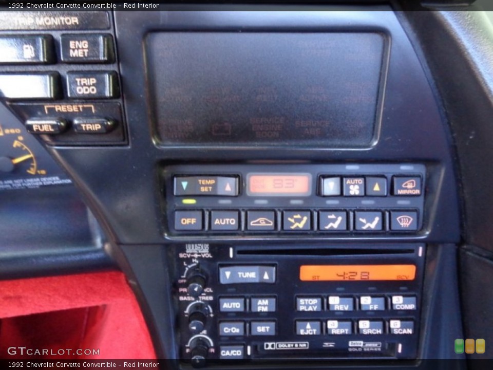 Red Interior Controls for the 1992 Chevrolet Corvette Convertible #89172910