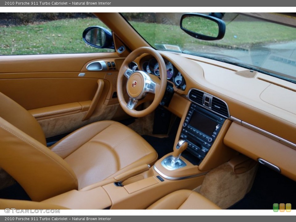 Natural Brown Interior Dashboard for the 2010 Porsche 911 Turbo Cabriolet #89183122