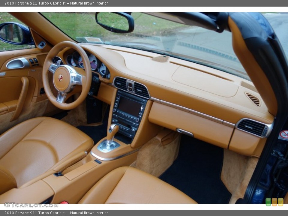 Natural Brown Interior Dashboard for the 2010 Porsche 911 Turbo Cabriolet #89183143