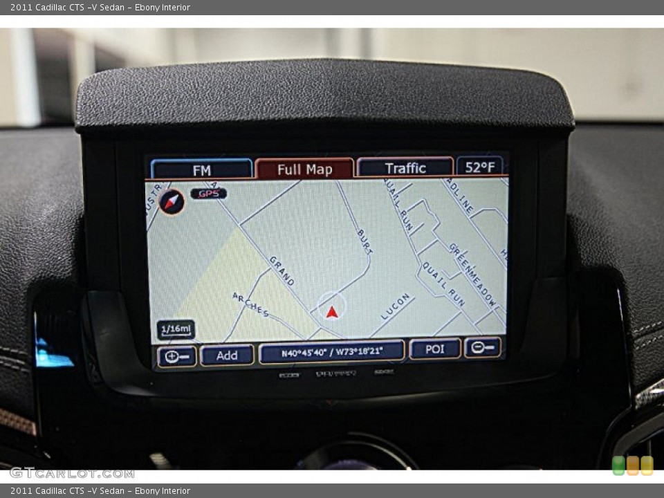 Ebony Interior Navigation for the 2011 Cadillac CTS -V Sedan #89188741