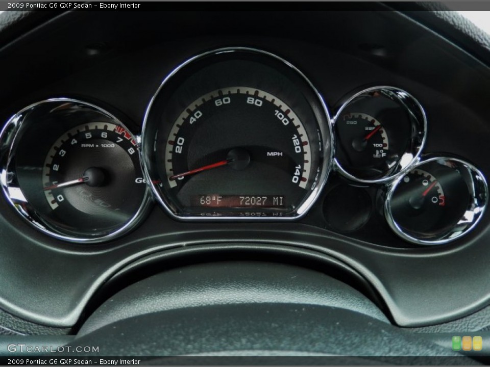 Ebony Interior Gauges for the 2009 Pontiac G6 GXP Sedan #89201971