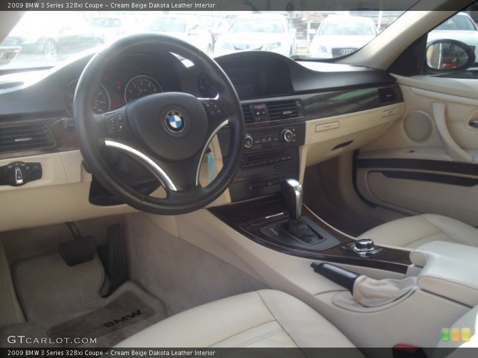 Cream Beige Dakota Leather Interior Prime Interior for the 2009 BMW 3 Series 328xi Coupe #89207002