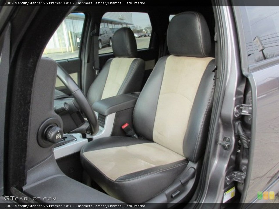 Cashmere Leather/Charcoal Black Interior Front Seat for the 2009 Mercury Mariner V6 Premier 4WD #89207150