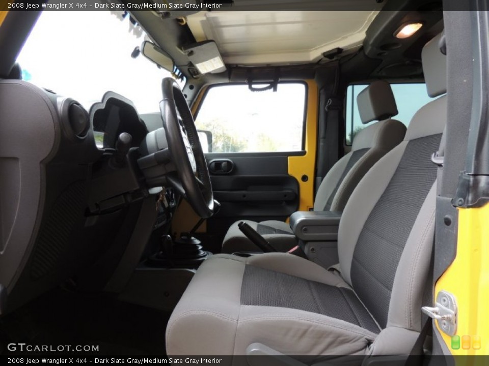 Dark Slate Gray/Medium Slate Gray Interior Front Seat for the 2008 Jeep Wrangler X 4x4 #89215525