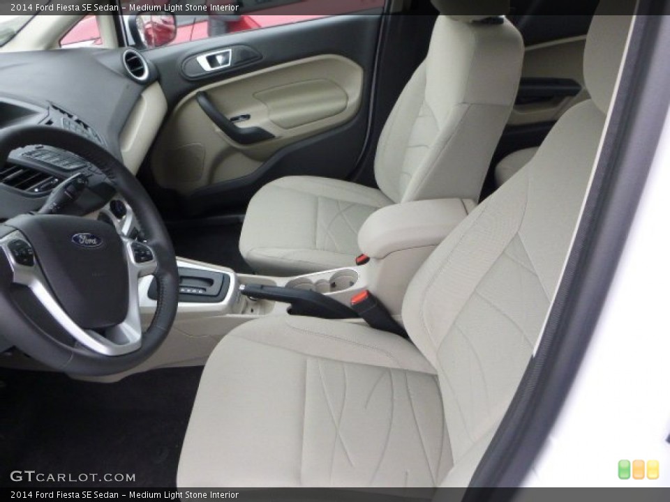 Medium Light Stone Interior Front Seat for the 2014 Ford Fiesta SE Sedan #89216413